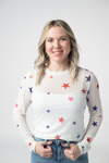 Mesh Long Sleeve Top - Stars