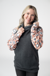 Zoey ZipCowl Sweatshirt -Trick-or-Treat Checkered and Charcoal