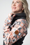 Zoey ZipCowl Sweatshirt -Trick-or-Treat Checkered and Charcoal