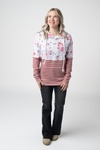 IN STOCK Hailey Pullover Hoodie - Pink Bloom and Stripes
