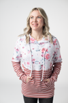 IN STOCK Hailey Pullover Hoodie - Pink Bloom and Stripes