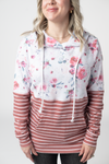 IN STOCK Hailey Pullover Hoodie - Pink Bloom and Stripes