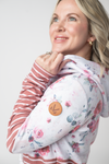 IN STOCK Hailey Pullover Hoodie - Pink Bloom and Stripes