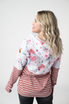 IN STOCK Hailey Pullover Hoodie - Pink Bloom and Stripes