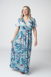 Millie Maxi Dress - Abstract Aqua Breeze