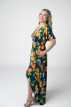 Harley High-Low Dress - Navy Citrus
