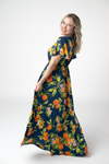 Harley High-Low Dress - Navy Citrus