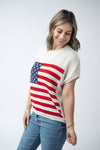 American Flag Open Knit Top