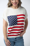 American Flag Open Knit Top