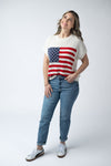 American Flag Open Knit Top