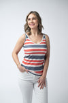 Kennedy Tank - Striped Red, White, and Micro Blue Stars