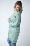 Carly Confetti Dot Cardigan - Aqua Blue
