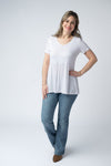 IN STOCK Sarah Ruffle Short Sleeve - White | Women's Top