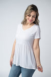 IN STOCK Sarah Ruffle Short Sleeve - White | Women's Top