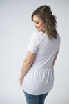 IN STOCK Sarah Ruffle Short Sleeve - White | Women's Top