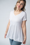 IN STOCK Sarah Ruffle Short Sleeve - White | Women's Top