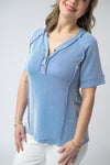 Juliette Button Top - Blue