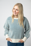 Charlotte Sweater - Teal and Ivory