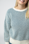 Charlotte Sweater - Teal and Ivory