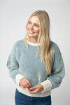 Charlotte Sweater - Teal and Ivory