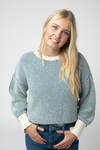 Charlotte Sweater - Teal and Ivory
