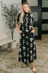 Dark Darlin' Puff Sleeve Maxi Dress