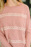 Down to Every Detail Drop Shoulder Long Sleeve in Dusty Rose