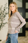 Down to Every Detail Drop Shoulder Long Sleeve in Stone Taupe