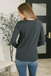Down to the Basics Long Sleeve Top in Charcoal