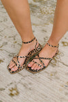 Eyeful Square Toe Ankle Strap Sandal in Leopard