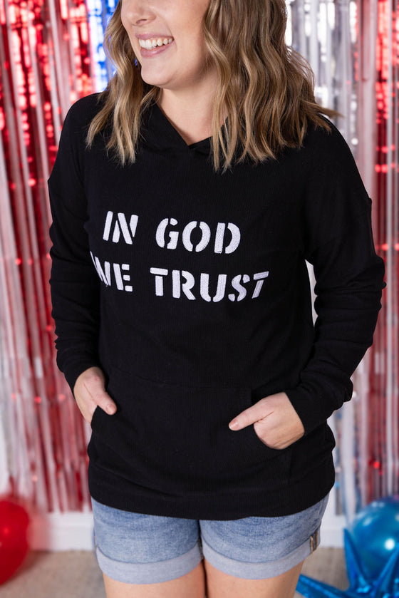 IN STOCK Corrine Embroidered Hoodie - In God We Trust