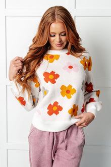  Falling Flowers Floral Sweater