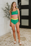 Fiji Color Block Swim Top