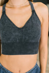 Fine Figure Mineral Wash Bralette in Charcoal