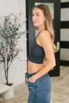 Fine Figure Mineral Wash Bralette in Charcoal