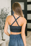 Fine Figure Mineral Wash Bralette in Charcoal