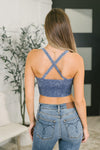 Fine Figure Mineral Wash Bralette in Light Navy