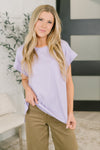 Foundation First Waffle Knit Relaxed Tee in Lilac