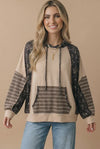 Creatively Cozy Color Block Hooded Pullover