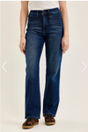 Linda High Waist Classic Straight Jean in Dark Midnight Blue