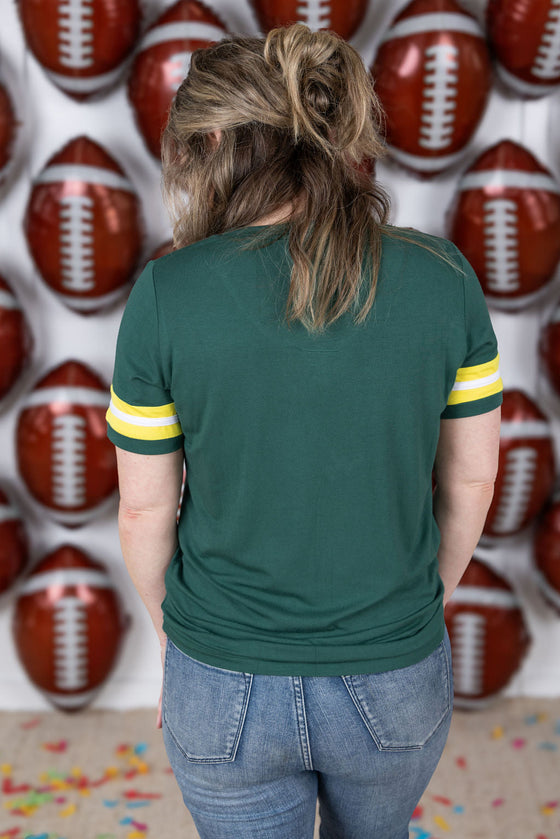IN STOCK GameDay Tessa Short Sleeve Top - Green Bay