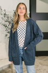 Here to Help Open Front Cardigan in Midnight