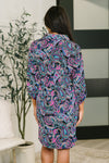 Inspire Collared Dress in Black and Cool Paisley