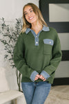 It's a Must Contrast Collared Sweater Top
