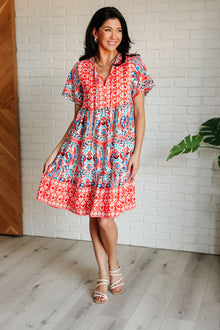  Journey On Mixed Print Dress