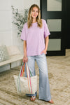 Just Like That Relaxed Heather Tee in Lilac