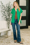Keep Up Collared Button Down in Green