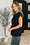 Little Details Trim Detail Top in Black