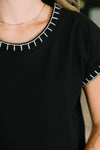 Little Details Trim Detail Top in Black
