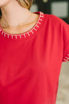 Little Details Trim Detail Top in Ruby